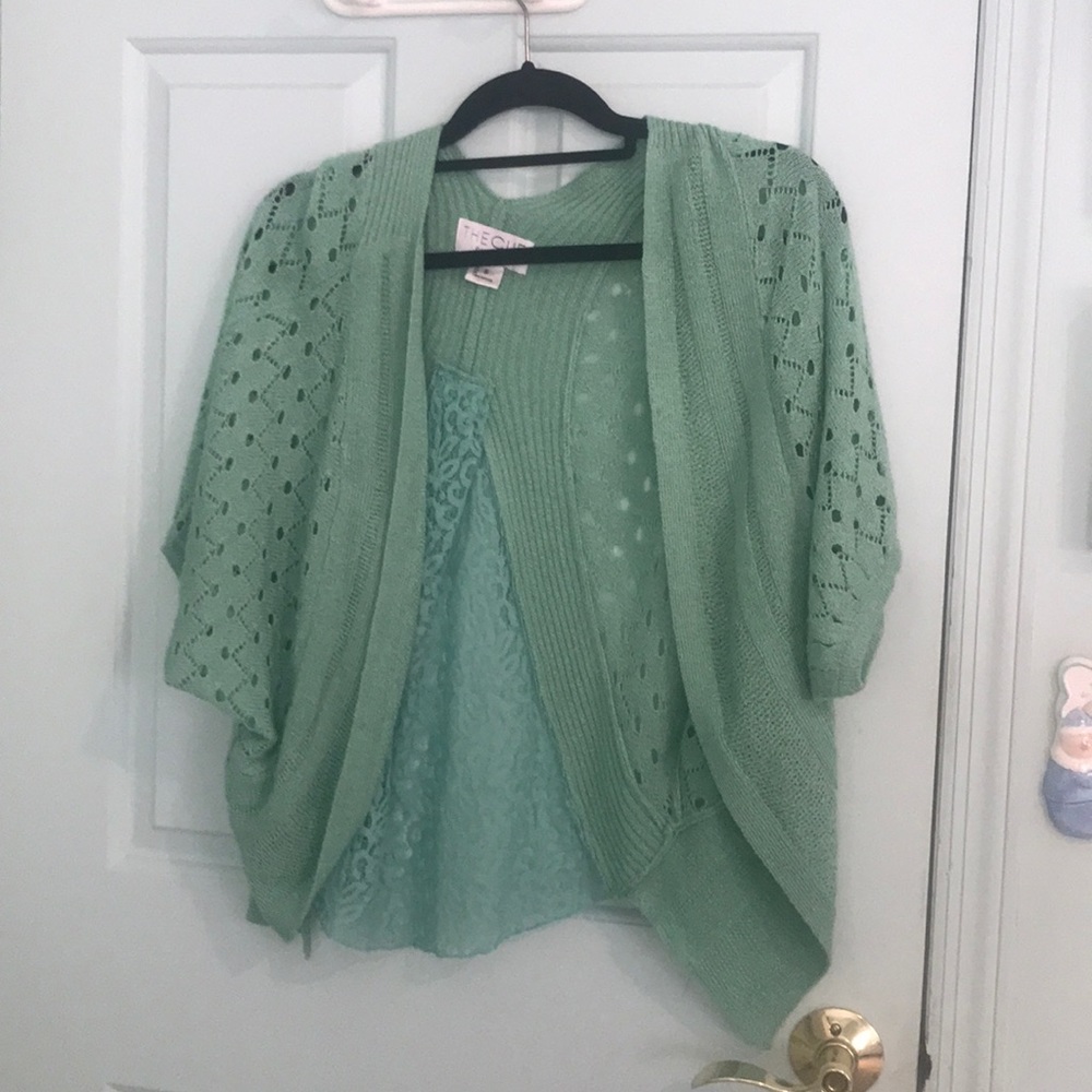 Cutout and Lace Patterned Cardigan